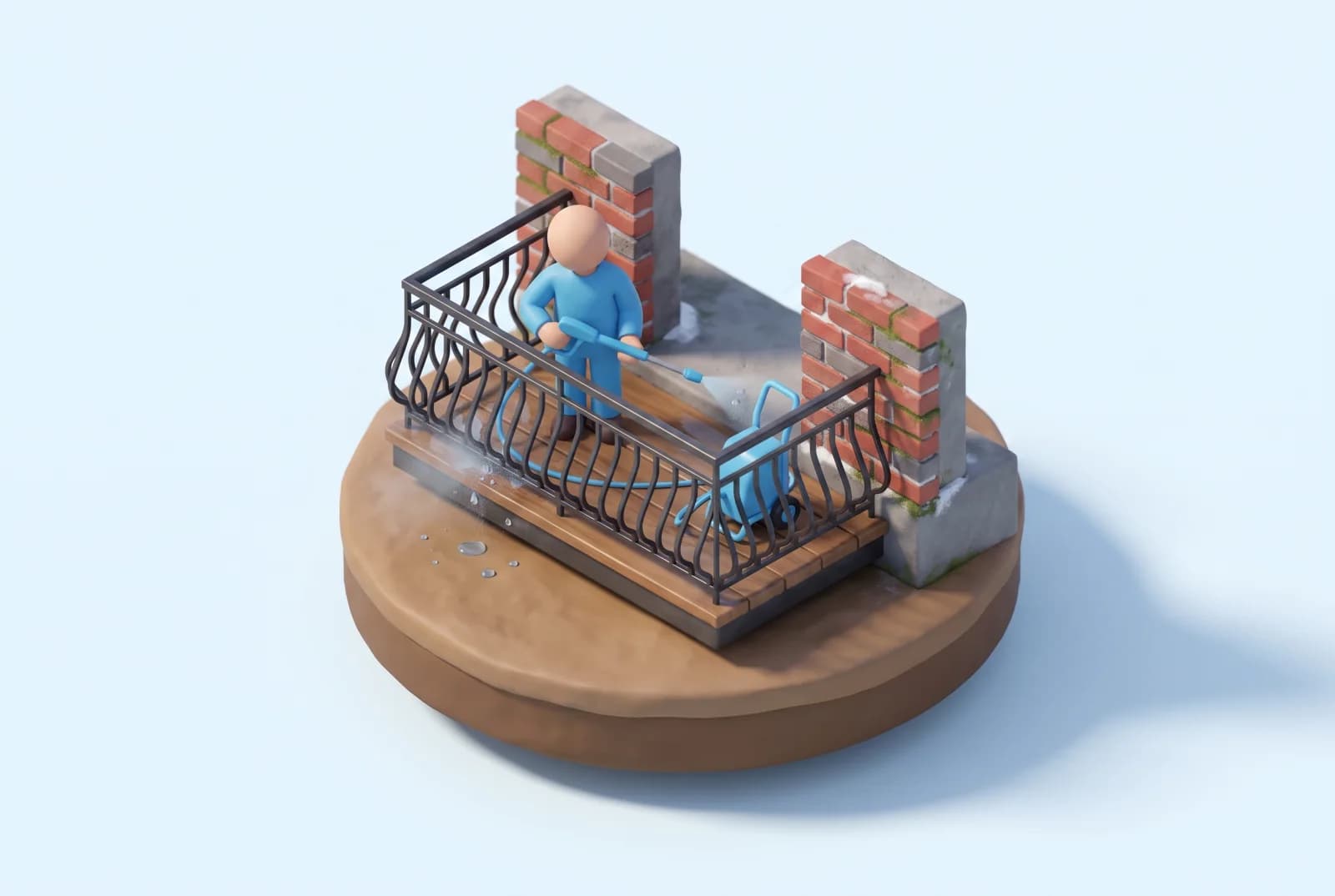 Illustration, Balcons.